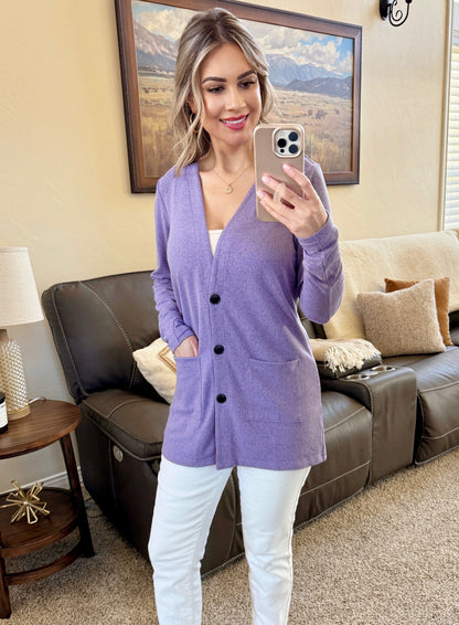 IN STOCK Cori Cardigan - Lavender FINAL SALE