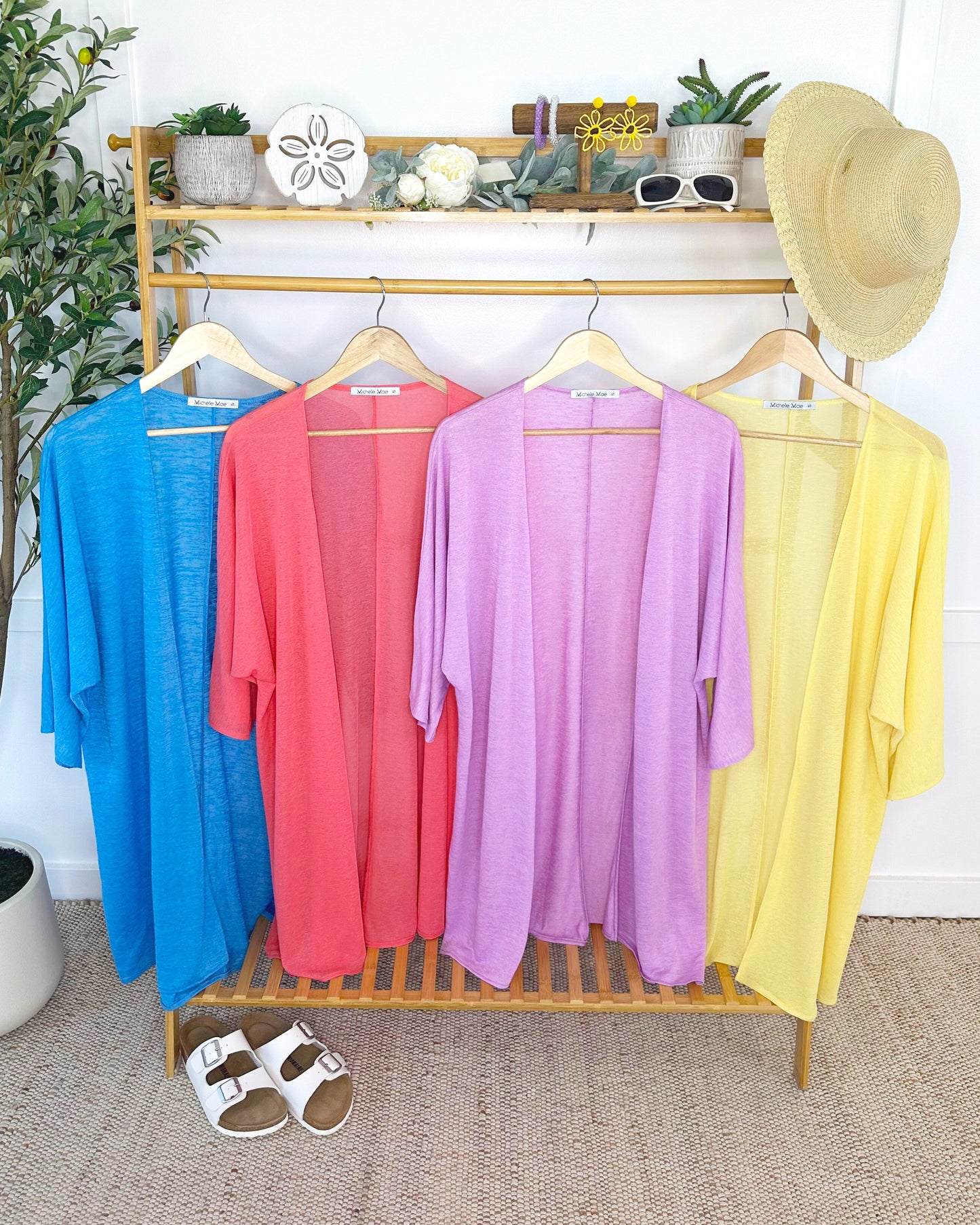 IN STOCK Ellie Cover-Up Kimono - Sunkissed Coral FINAL SALE