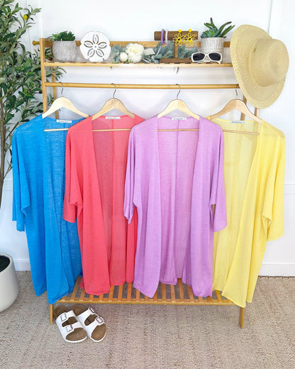 IN STOCK Ellie Cover-Up Kimono - Sunkissed Coral FINAL SALE
