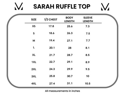 IN STOCK Sarah Ruffle Short Sleeve - Black
