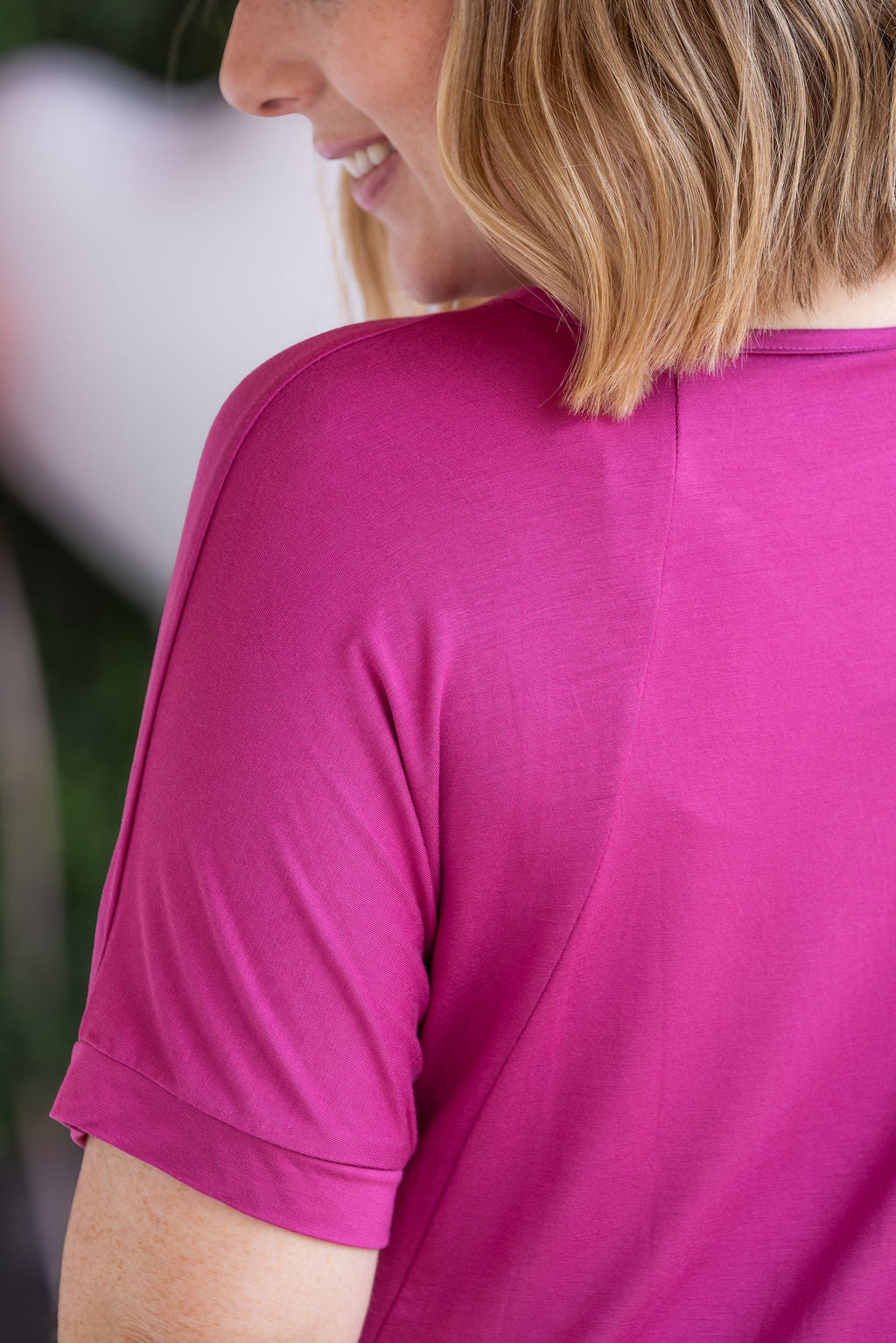 IN STOCK Bamboo V Neck Tee - Magenta FINAL SALE