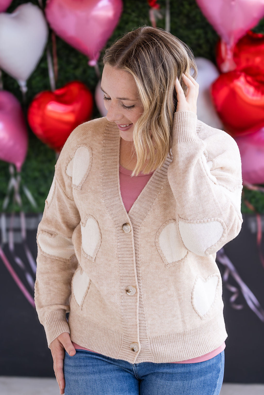 IN STOCK Sweetheart Cardigan - Tan FINAL SALE