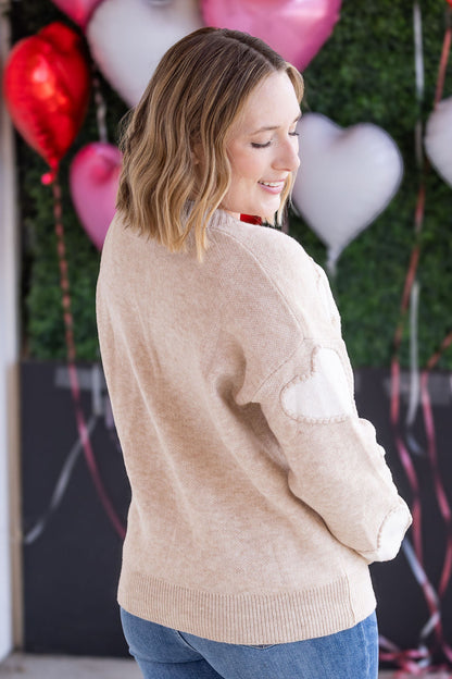 IN STOCK Sweetheart Cardigan - Tan FINAL SALE