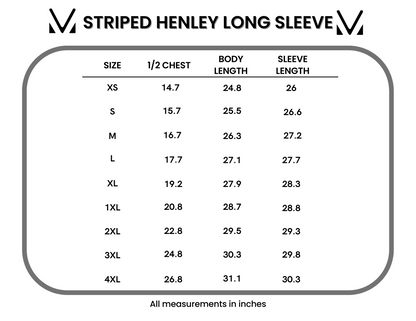 SOLD OUT Striped Henley Long Sleeve - White FINAL SALE