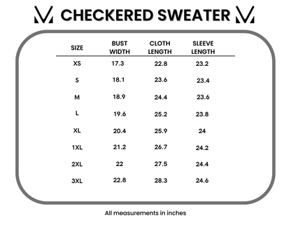 IN STOCK Checkered Sweater - Sage and White