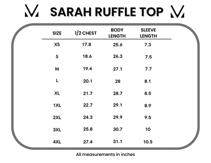 IN STOCK Sarah Ruffle Short Sleeve - Turquoise FINAL SALE