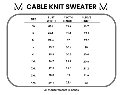 IN STOCK Cable Knit Sweater - Ivory