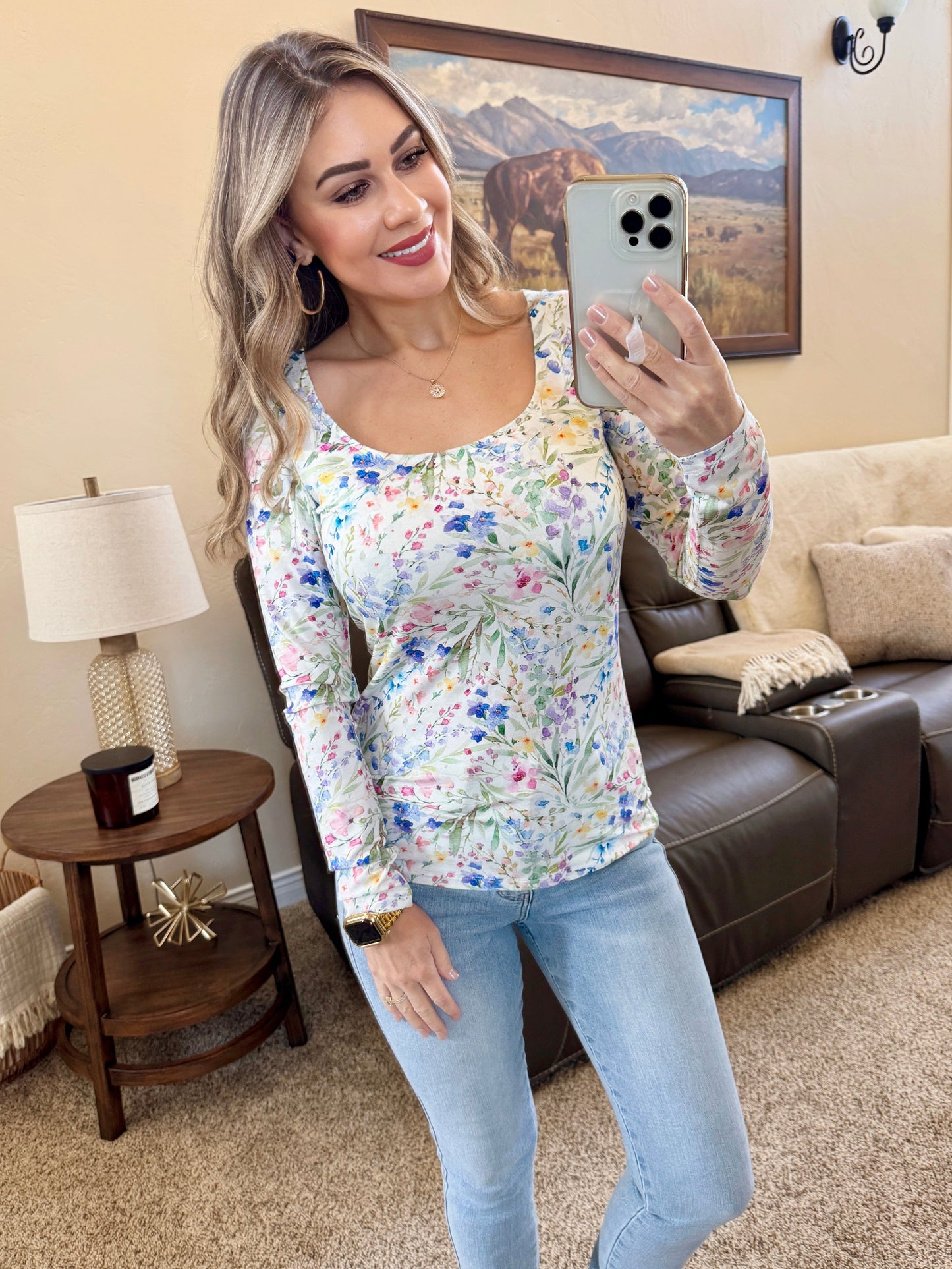 IN STOCK Alyssa Long Sleeve Top - Cottage Floral