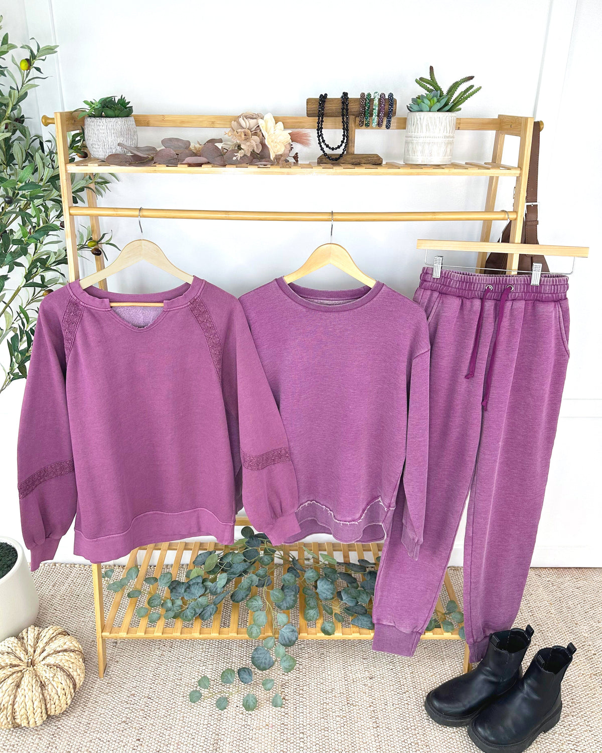 IN STOCK Vintage Wash Joggers - Purple