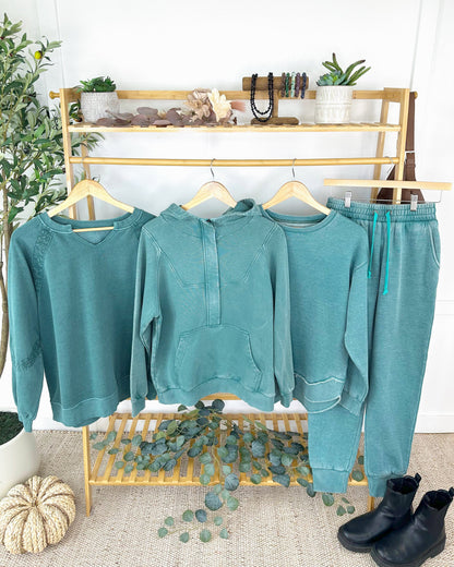 IN STOCK Vintage Wash Joggers - Teal
