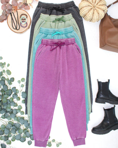 IN STOCK Vintage Wash Joggers - Teal