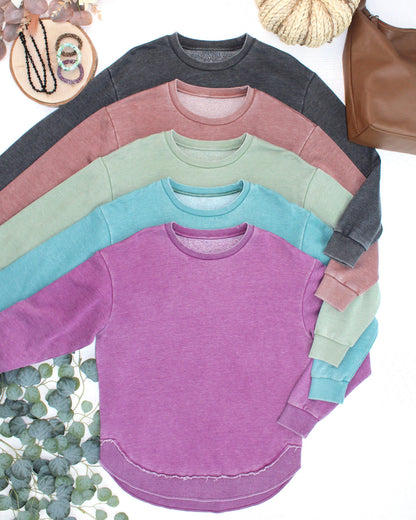 IN STOCK Vintage Wash Pullover - Teal