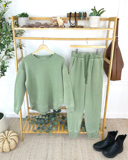 IN STOCK Vintage Wash Joggers - Olive