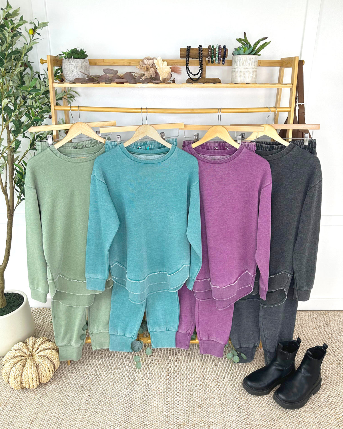 IN STOCK Vintage Wash Joggers - Teal