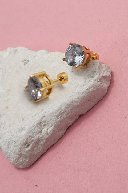 STAINLESS STEEL SCREW BACK POST STUD EARRINGS | 40E473