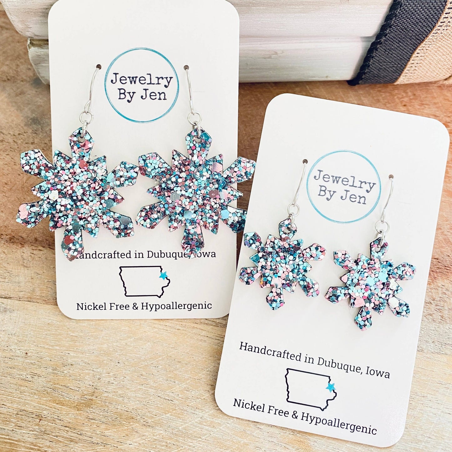 Snowflake Earrings: Mermaid Glitter - Holden Hearts