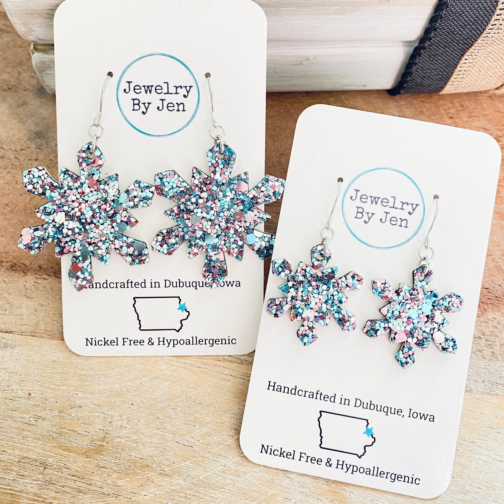 Snowflake Earrings: Mermaid Glitter - Holden Hearts