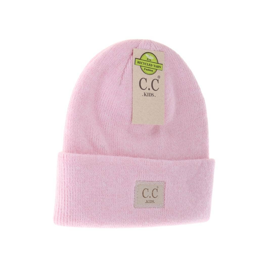 Kids' Soft Ribbed Leather Patch C.C. Beanie - Holden Hearts