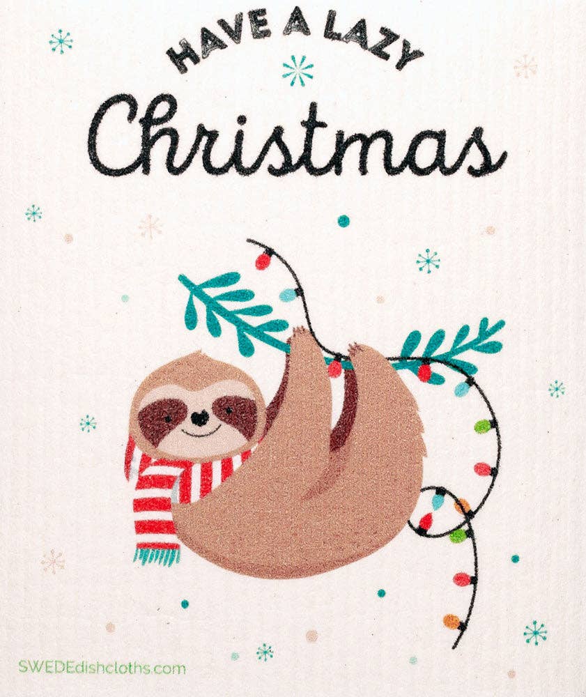 Swedish Dishcloth Christmas Sloth - Holden Hearts