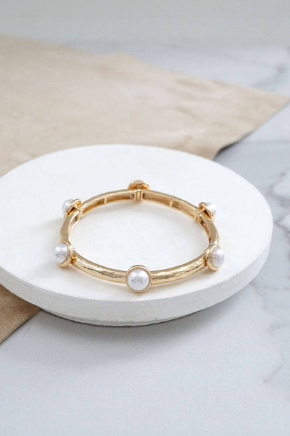 Jeweled Golden Bangle with semi precious stone dots - Holden Hearts