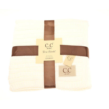 BABY C.C Solid Ribbed Knit Bedding Blanket