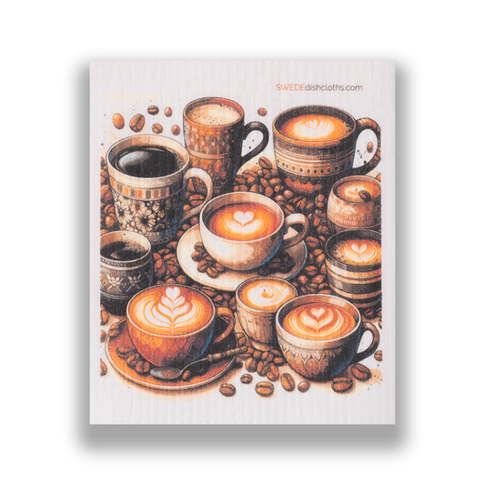 Swedish Dishcloth Coffee and Beans - Holden Hearts