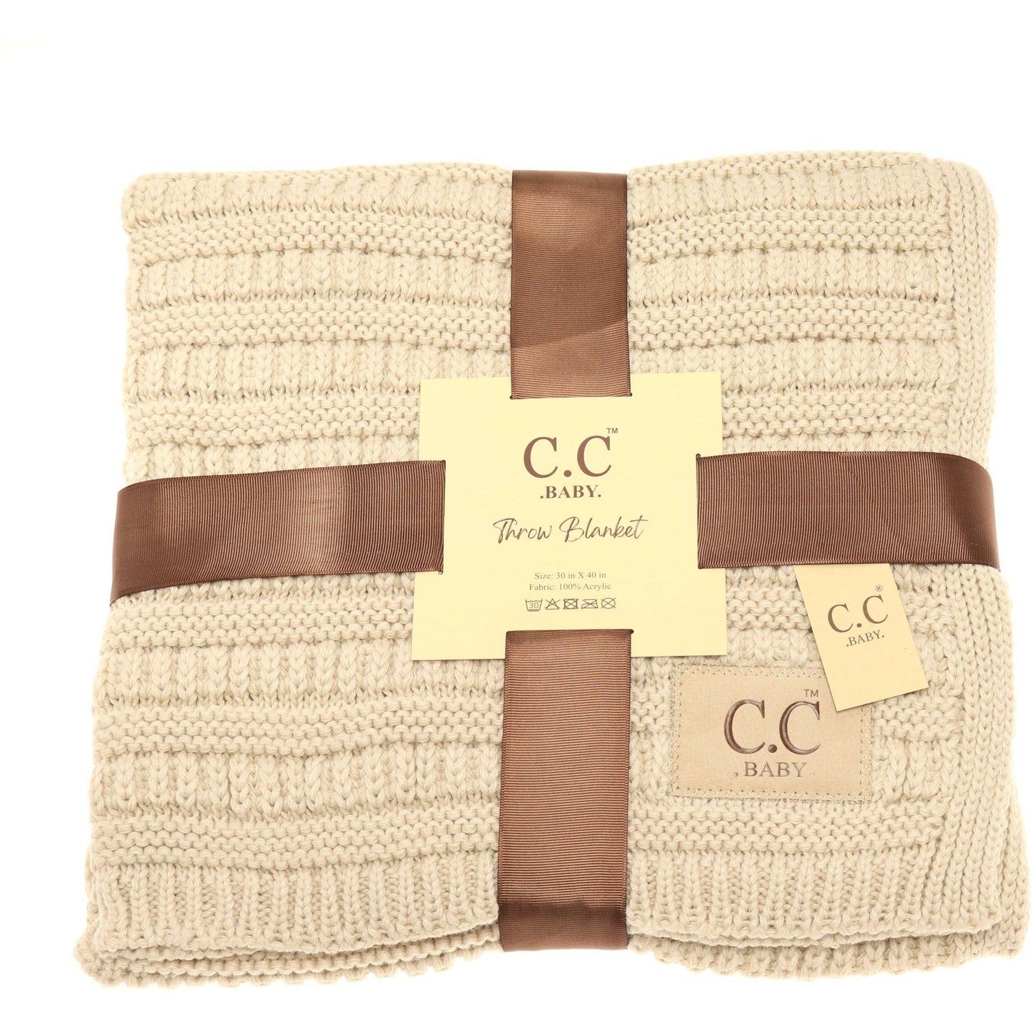 BABY C.C Solid Ribbed Knit Bedding Blanket