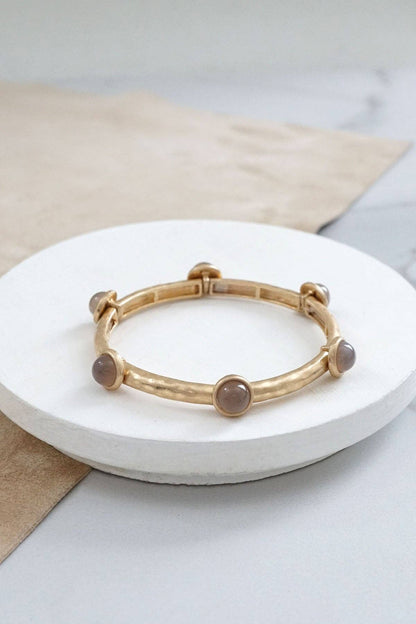 Jeweled Golden Bangle with semi precious stone dots - Holden Hearts