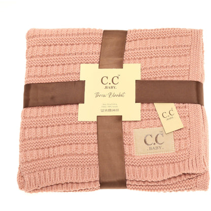 BABY C.C Solid Ribbed Knit Bedding Blanket