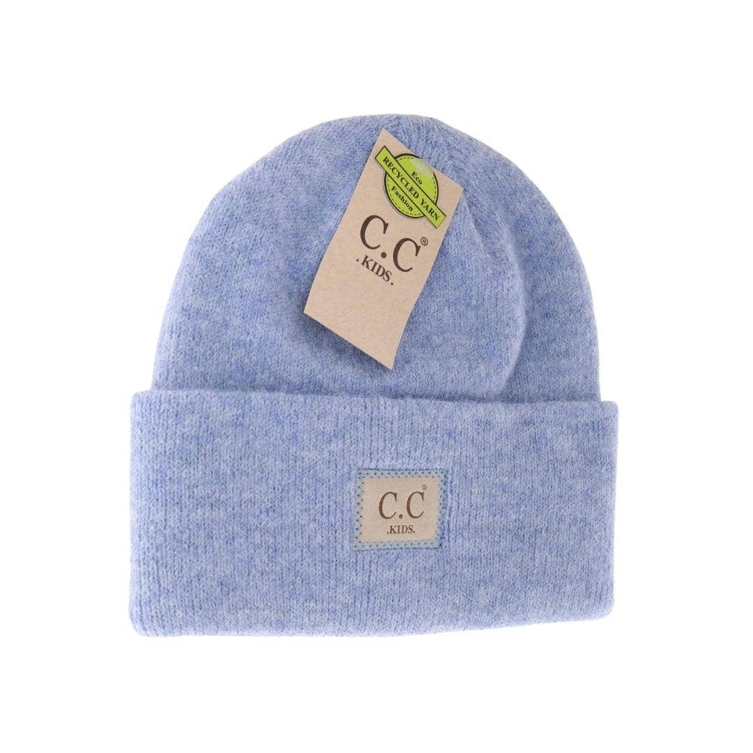 Kids' Soft Ribbed Leather Patch C.C. Beanie - Holden Hearts
