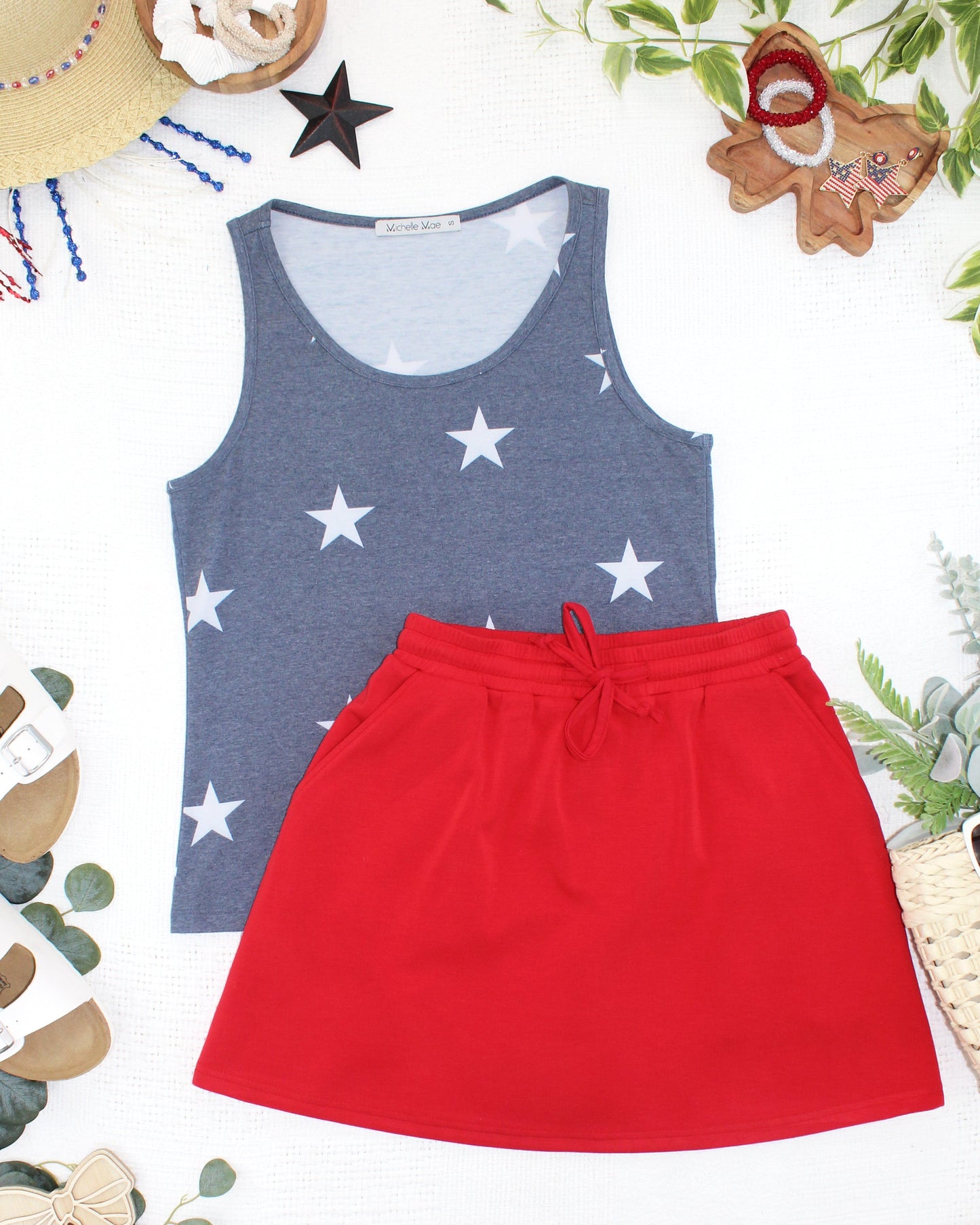 IN STOCK Faded Navy Stars Tank Crew Neck FINAL SALE