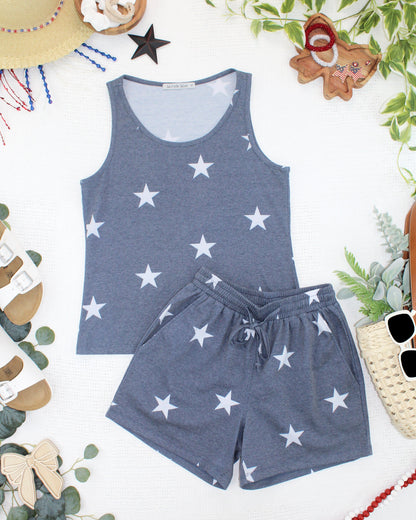 IN STOCK Faded Navy Stars Tank Crew Neck FINAL SALE