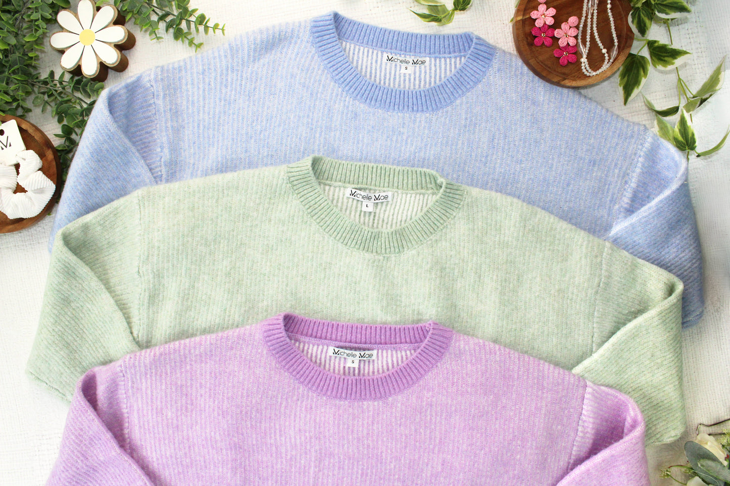 IN STOCK Josie Cozy Crew Sweater - Sky Blue FINAL SALE