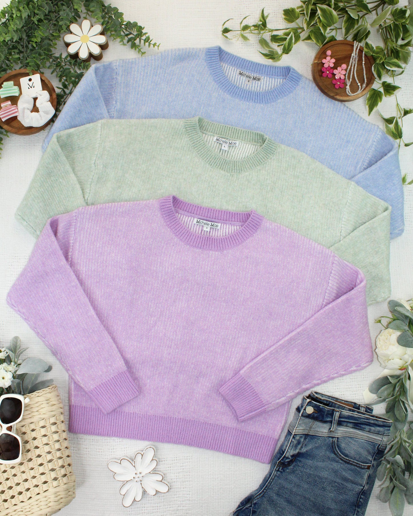 IN STOCK Josie Cozy Crew Sweater - Sky Blue FINAL SALE
