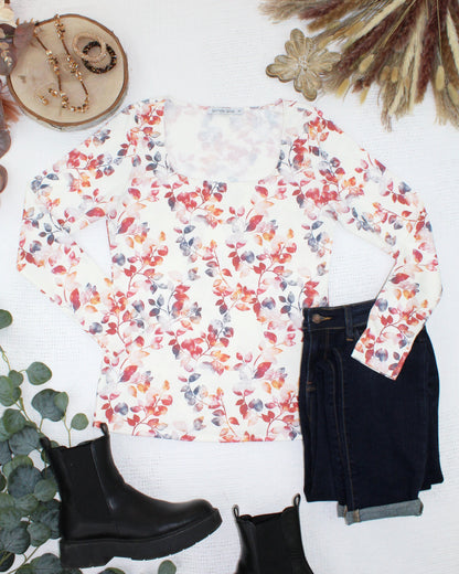 IN STOCK Alyssa Long Sleeve Top - Autumn Watercolor
