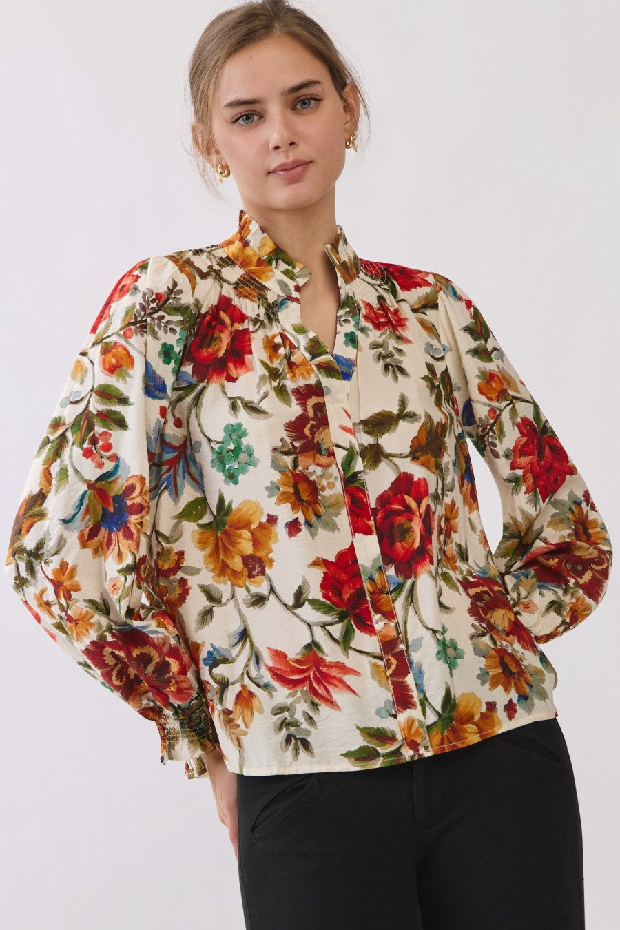 Vintage Floral Button down blouse