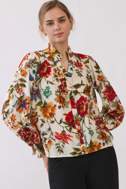 Vintage Floral Button down blouse
