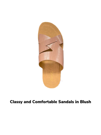 Classy and Comfortable Sandals in Blush - Holden Hearts