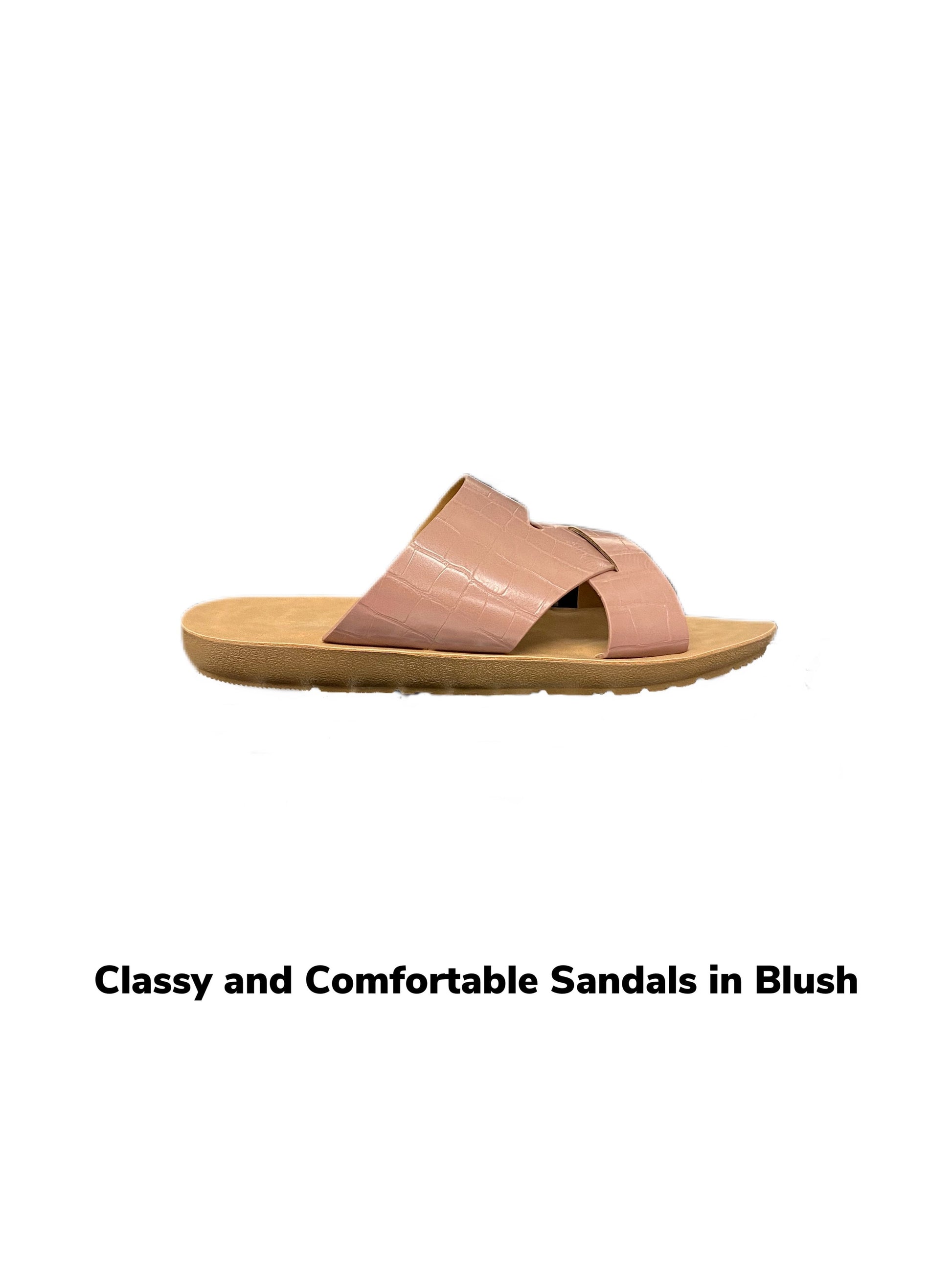 Classy and Comfortable Sandals in Blush - Holden Hearts